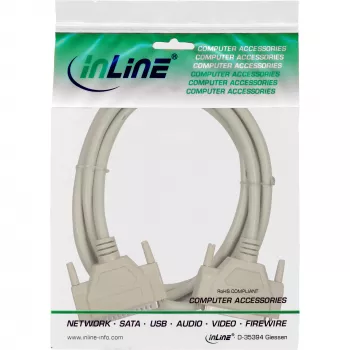 InLine serijinis prailginimo kabelis DB37 kištukas / lizdas formuotas pilkas 5 m