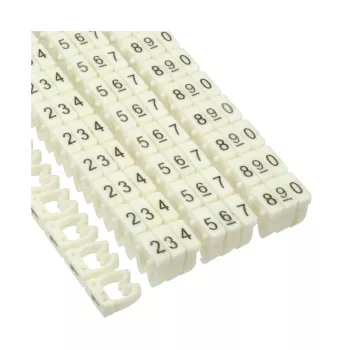 Žymėjimo žiedai kabeliams 6 mm InLine Nr.0–9, plastikiniai, balti, pakuotė po 100 vnt.