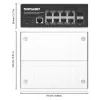 Intellinet Industrial 8-Port Gigabit Ethernet PoE+ L2+ valdomas jungiklis su 2 SFP prievadais, IP30, 240 W