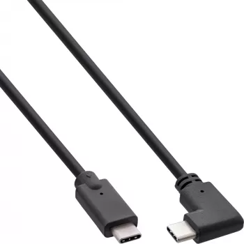 InLine USB 3.2 Gen.2 laidas, USB-C kištukas/kištukas kampuotas, juodas, 2 m
