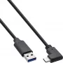 InLine USB 3.2 laidas, USB-C kištukas kampu į USB-A kištuką, juodas, 1,5 m
