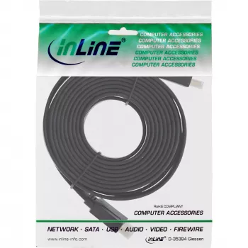 InLine HDMI plokščias laidas High Speed su Ethernet auksuotas juodas 1,5 m