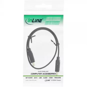 InLine HDMI plokščias kabelis High Speed su Ethernet auksuoti kontaktu juodas 0,5 m