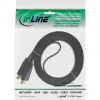 InLine HDMI plokščiasis laidas, High Speed su Ethernet, auksuoti kontaktai, juodas, 2 m