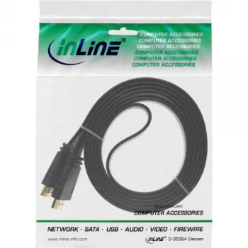 InLine HDMI plokščiasis laidas, High Speed su Ethernet, auksuoti kontaktai, juodas, 2 m