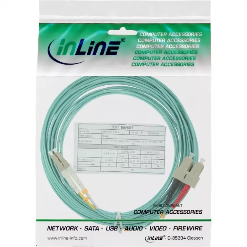 InLine Fiber Optic Duplex kabelis LC/SC 50/125µm OM3 2m
