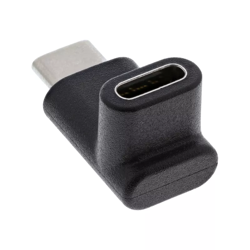 USB 3.2 Gen.2 adapteris InLine 35807 USB-C vyriškas į moterišką, lenktas aukštyn/žemyn