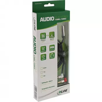 InLine plonas lėktuvo sėdynės garso adapterio kabelis 2× 3,5 mm M į 1× F, 2 m