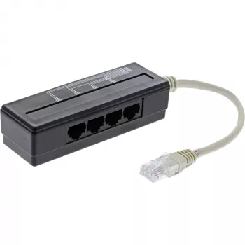 InLine 4 krypčių telefono linijos daliklis, RJ45 kištukas į 4x RJ45 lizdą, 0,15 m