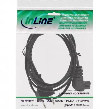 InLine maitinimo laidas, Euro kištukas / Euro8 lizdas kampuotas, juodas, 1 m