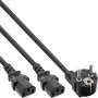 InLine Y-maitinimo laidas 1x CEE 7/7 kampuotas / 2x 3 kontaktų IEC C13 kištukas, 3 m