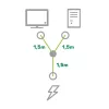 InLine Y-maitinimo laidas 1x CEE 7/7 kampuotas / 2x 3 kontaktų IEC C13 kištukas, 3 m