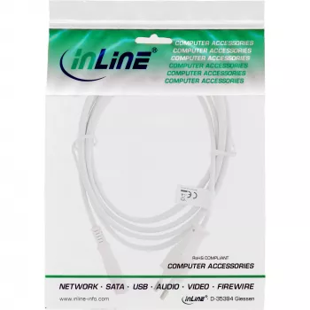 InLine maitinimo laidas, Euro kištukas / Euro8 kištukas, baltas, 3,0 m