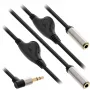 InLine Slim Audio Y-Cable 3.5mm M / 2x F su garsumo reguliavimu 0,25 m