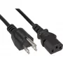 InLine maitinimo laidas USA kištukas / IEC C13, 18 AWG, 5 m