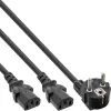 InLine Y-maitinimo laidas 1x CEE 7/7 kampuotas / 2x 3 kontaktų IEC C13 vyriškas, 5 m