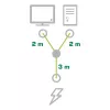 InLine Y-maitinimo laidas 1x CEE 7/7 kampuotas / 2x 3 kontaktų IEC C13 vyriškas, 5 m