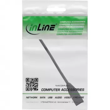 InLine RJ45 apsauginis adapteris Cat.6A S/FTP, RJ45 M/F, juodas, 0,2 m