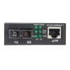 Intellinet Gigabit PoE+ medijos keitiklis, 1000Base-T RJ45 prievadas į 1000Base-LX (SC) vienmodį, 20 km, PoE+ injektorius