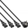 InLine Y maitinimo laidas 1x CEE 7/7 / 3x 3 kontaktų IEC C13 vyriškas 16657I juodas 5 m