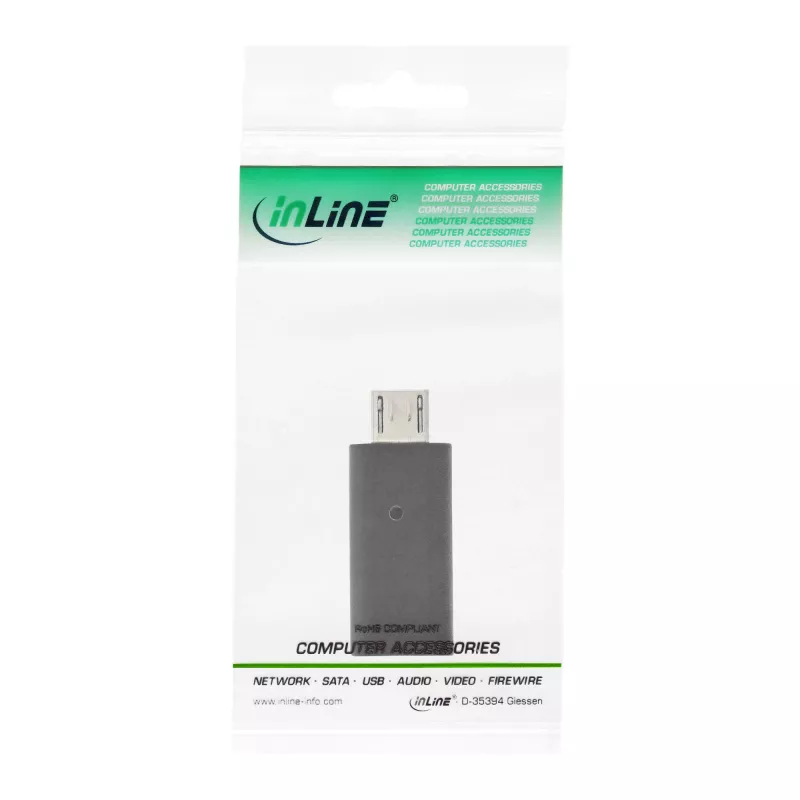 USB 2.0 adapteris InLine 33302I Micro-USB kištukas į USB-C lizdą