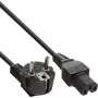 InLine maitinimo laidas, CEE7/7 kampu į C15 tiesus, 3 x 1 mm², juodas, 1 m