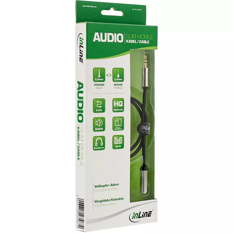 InLine Slim Audio laidas 3,5 mm lizdas / kištukas Stereo 5 m