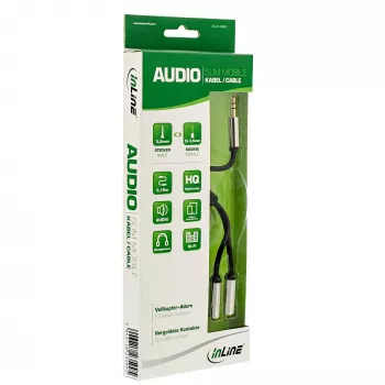 InLine Slim Audio Y-Cable 3.5mm kištukas / 2x lizdas 0,15 m