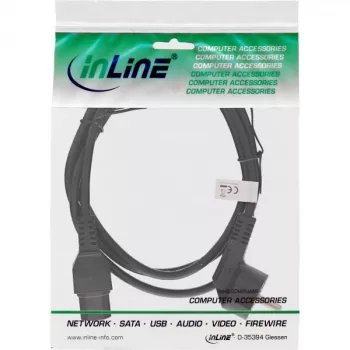 InLine maitinimo laidas, CEE7/7 kampuotas į C15 tiesų, 3 x 1 mm², juodas, 5 m