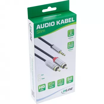 Audio kabelis 3,5 mm lizdas / 2x RCA lizdai 5 m InLine 99245
