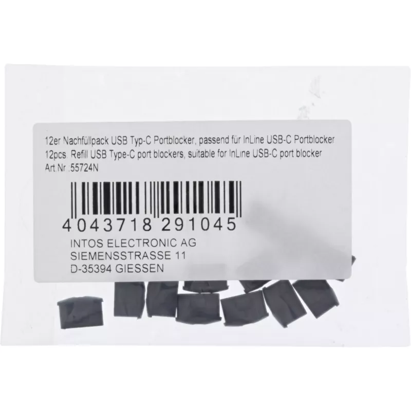 InLine 12 vnt. papildymo rinkinys USB-C prievado blokavimo kištukams 55724