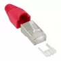 InLine Crimp Connector RJ45 8P8C ekranuotas su vielos įvedikliu ir lenkimo apsauga, raudonas