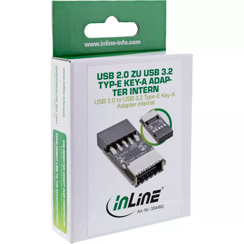 InLine USB 2.0 į USB 3.2 Type-E Key-A adapteris vidinis