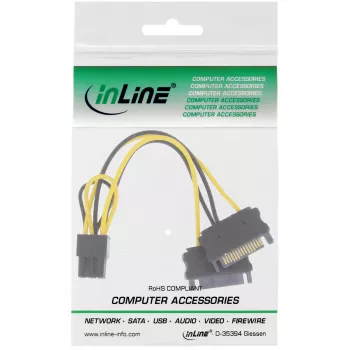 InLine maitinimo adapteris 2x SATA / 6 kontaktų PCIe vaizdo plokštei 26628B