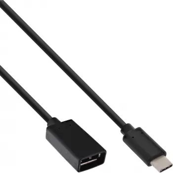 InLine USB 3.2 Gen.1x2 adapterio kabelis, USB-C (vyriškas) / USB-A (moteriška), juodas, 0,15 m