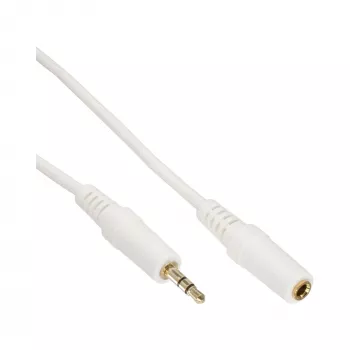 InLine garso ilginimo laidas 3,5 mm M/M, stereo, baltas/auksinis, 5 m