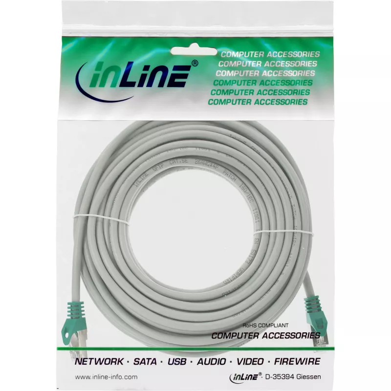 InLine Crossover Patch Cable F/UTP Cat.5e pilka 10 m