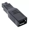 InLine FireWire 400 / 800 1394b adapteris 6 kontaktų (moteriškas) į 9 kontaktų (vyriškas)