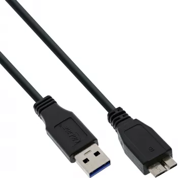 USB 3.2 Gen.1 laidas, A tipo kištukas / Micro B kištukas, InLine 35410, 1 m, juodas