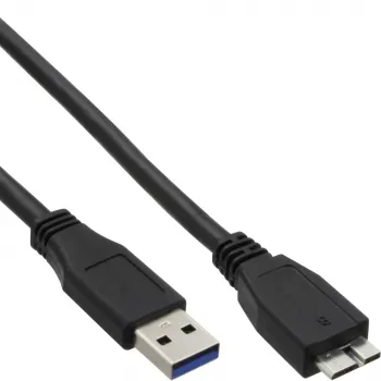 InLine USB 3.2 Gen.1 laidas Type A kištukas / Micro B kištukas, juodas, 0,5 m