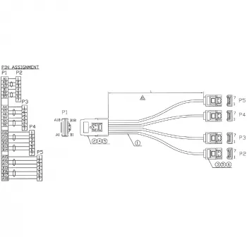 InLine SAS kabelis Mini SAS SFF8087 į 4x SATA tiesioginis OCR 0,75 m