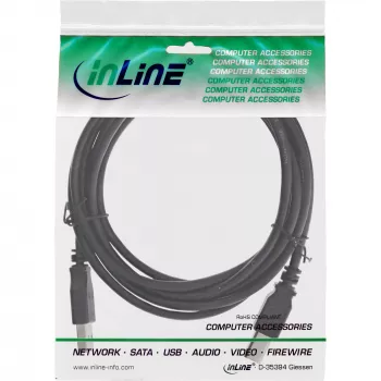 USB 2.0 laidas A tipo (vyriškas) / B tipo (vyriškas) juodas 5 m InLine 34555X