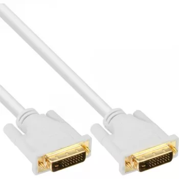InLine DVI-D kabelis 24+1 kištukas / kištukas DVI Dual Link baltas/auksuotas 3 m