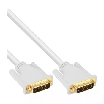 InLine DVI-D laidas 24+1 kištukas / kištukas DVI Dual Link baltas/auksuotas 2m