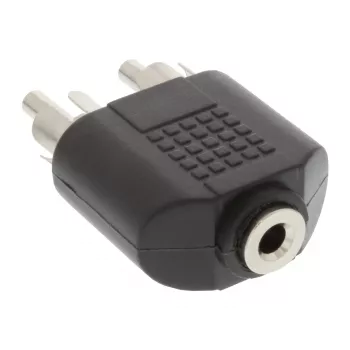 Garso adapteris 3,5 mm lizdas (moteriškas) stereo / 2x RCA (vyriškas) InLine 99343