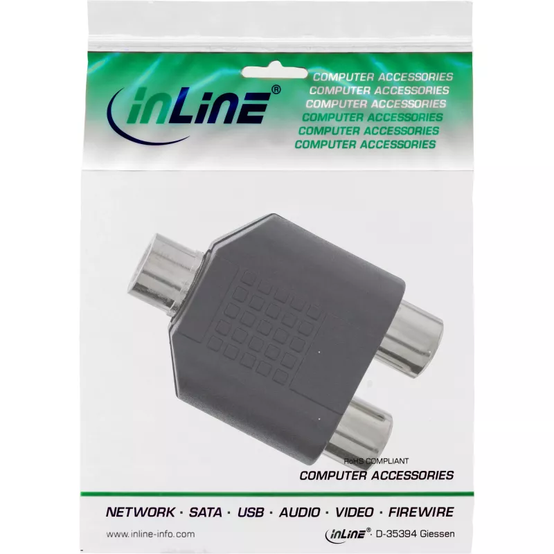 Garso adapteris 3,5 mm lizdas mono / 2x RCA lizdas InLine 99338