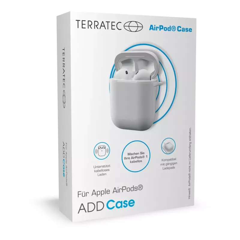 Dėklas Terratec ADD Case, belaidžiam įkrovimui, AirPods 1 kartai