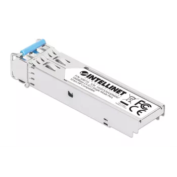 Intellinet 508735 Gigabit SFP šviesolaidinis siųstuvo-imtuvo modulis 1000Base-LX, LC Duplex Single-Mode, 10 km, 1310 nm, suderinamas su HPE J4859A