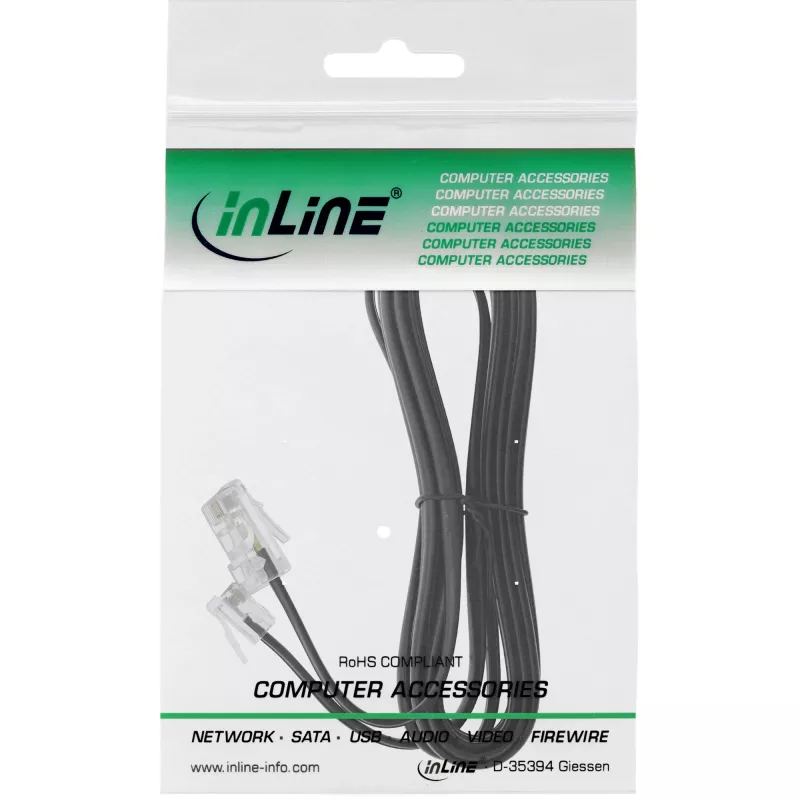 InLine modulinis kabelis RJ45 8P4C / RJ11 6P4C vyras/vyras 10 m