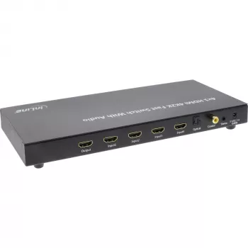 InLine 4×1 HDMI jungiklis su garso atskyrimu 4K